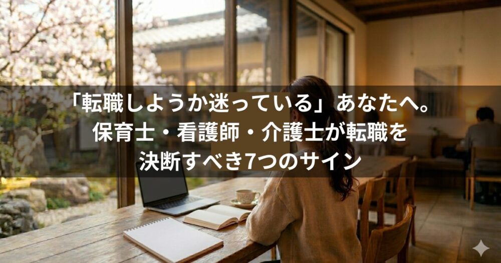 保育士・看護師・介護士が転職を決断すべき7つのサイン