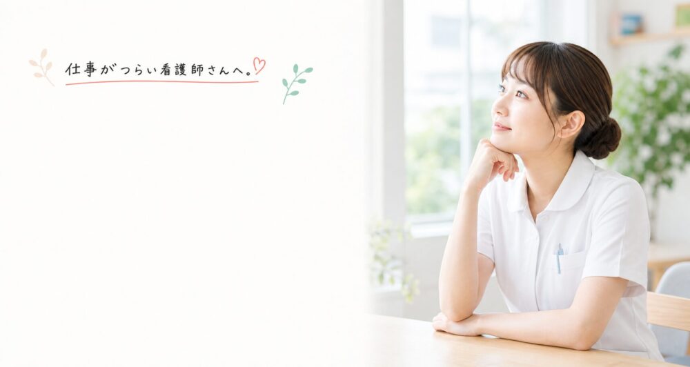 仕事がつらい看護師さんへ向けた、明るい場所で考える看護師のイメージ